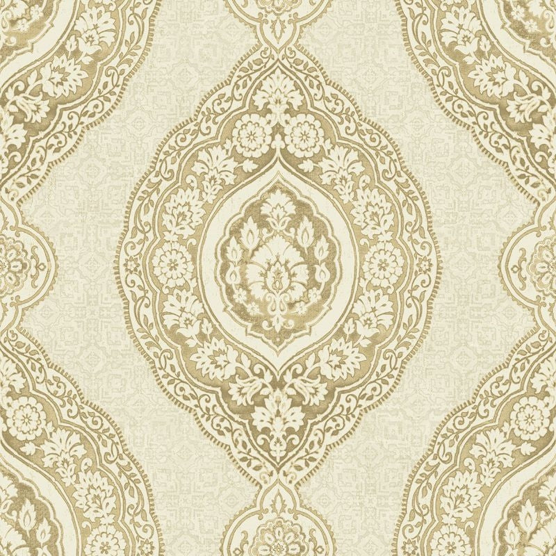 Sample RN70205 Jaipur 2 Oval Medallion Stripe Wallquest
