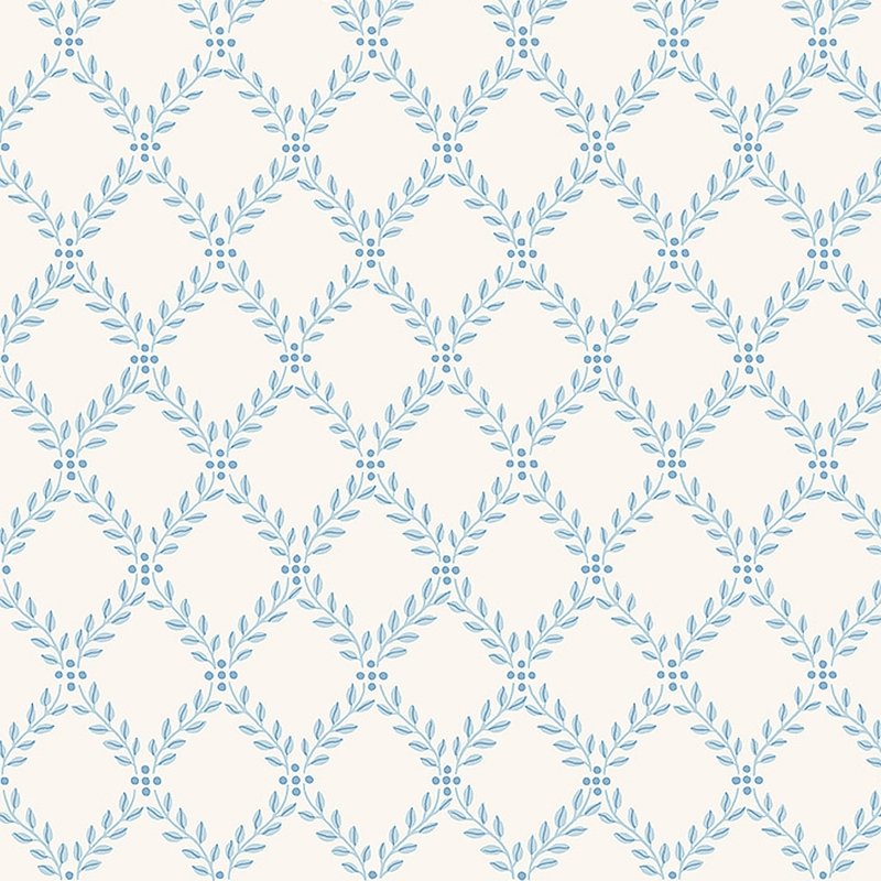 Acquire 7672 Trellis Leaves Blue by Borastapeter Wallpaper