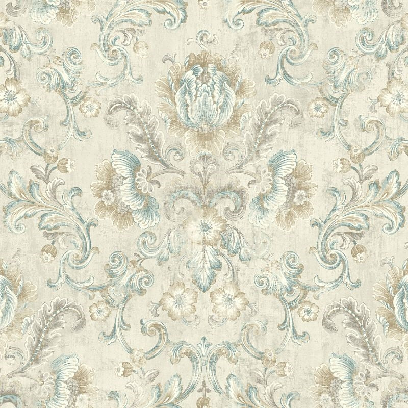 Sample MV80908 Vintage Home 2 Floral Cameo Wallquest
