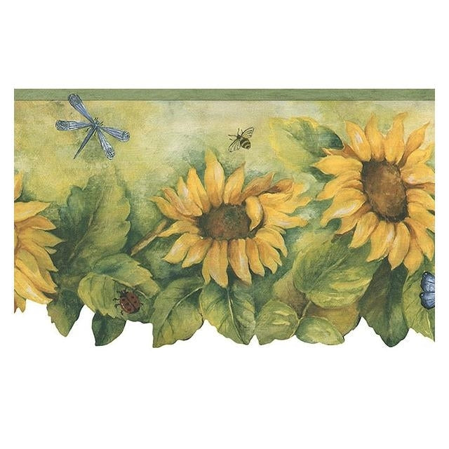 Order BG71361DC Fresh Kitchen 5 Yellow Sun Flowers Wallpaper by Norwall Wallpaper