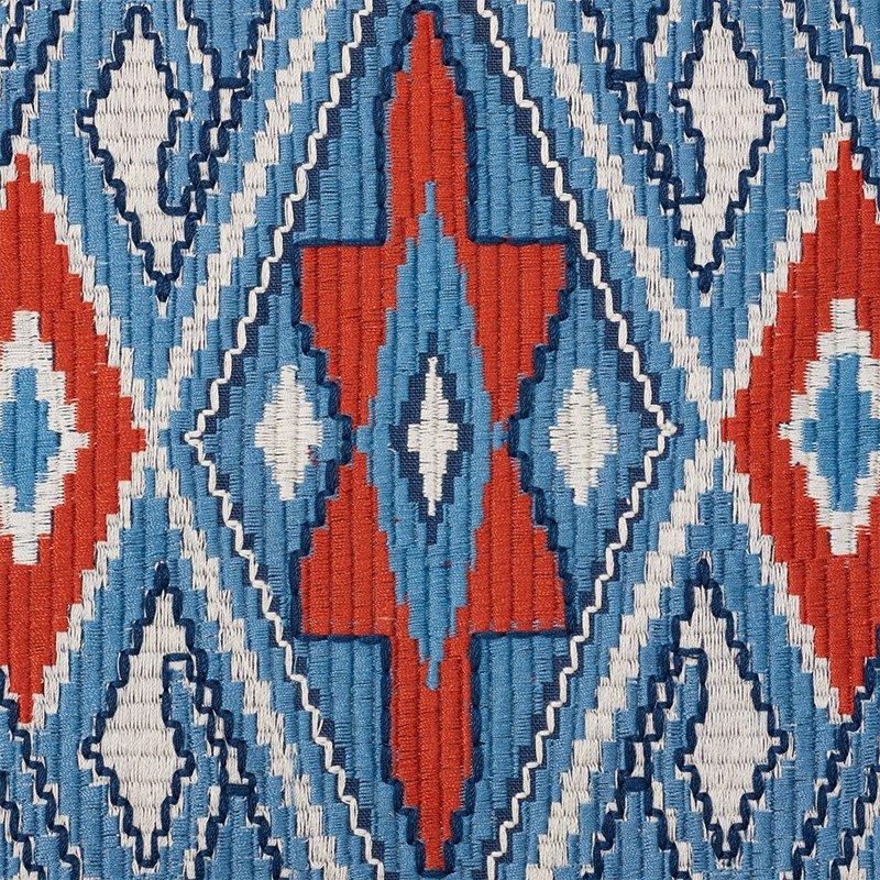 Search 78150 Bayeta Embroidery Blue Red Schumacher Fabric
