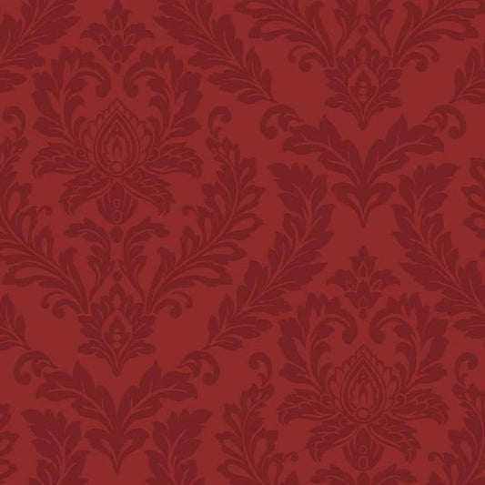 Save LW5895 Red Damask Brights by Inspired by Color Wallpaper