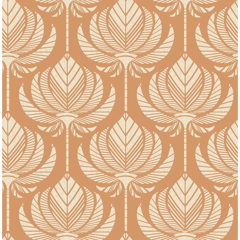Sample 4014-26423 Seychelles, Palmier Orange Lotus Fan Wallpaper by A-Street Prints Wallpaper