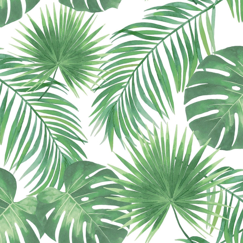 Sample DD139013 Design Department, Patti Light Green Leaves Wallpaper by Brewster