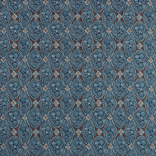 Find S2364 Indigo Blue Floral Greenhouse Fabric