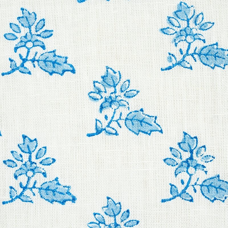 Order 179331 Torbay Hand Blocked Print Blue Schumacher Fabric