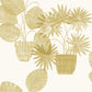 Sample 4014-87557 Seychelles, Aida Gold Potted Plant Wallpaper by A-Street Prints Wallpaper