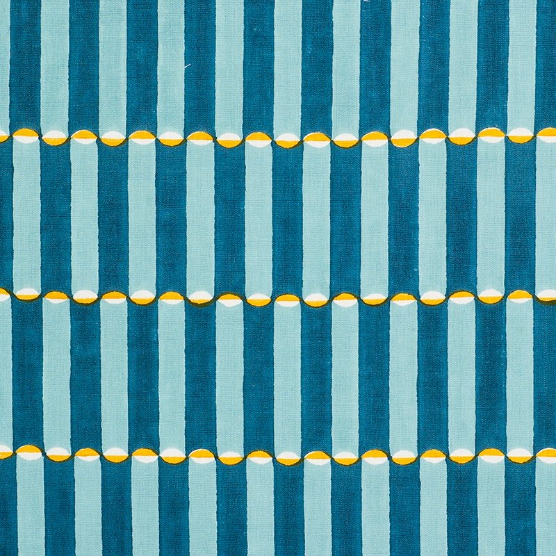Purchase sample of 179281 Luna, Blue & Turmeric by Schumacher Fabric