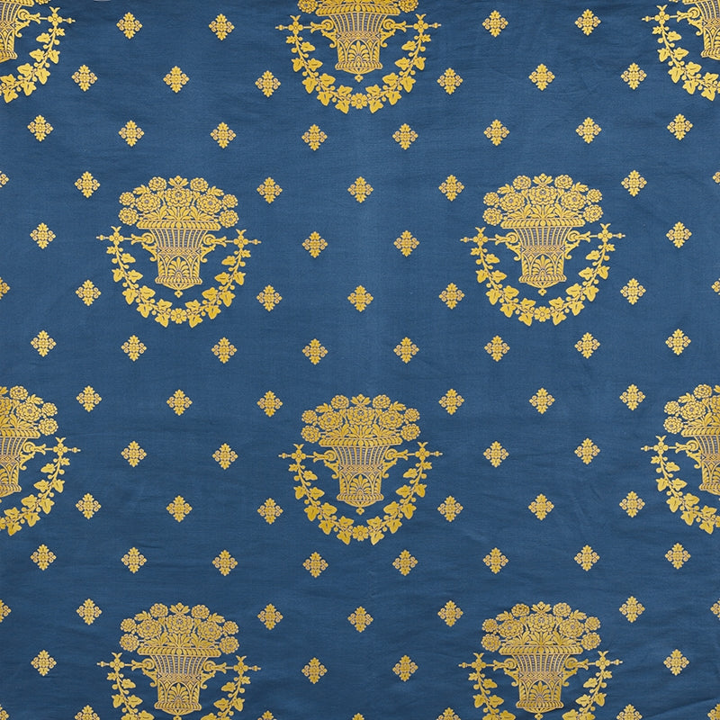 Purchase sample of 71700 Blue Room Lampas, Blue by Schumacher Fabric