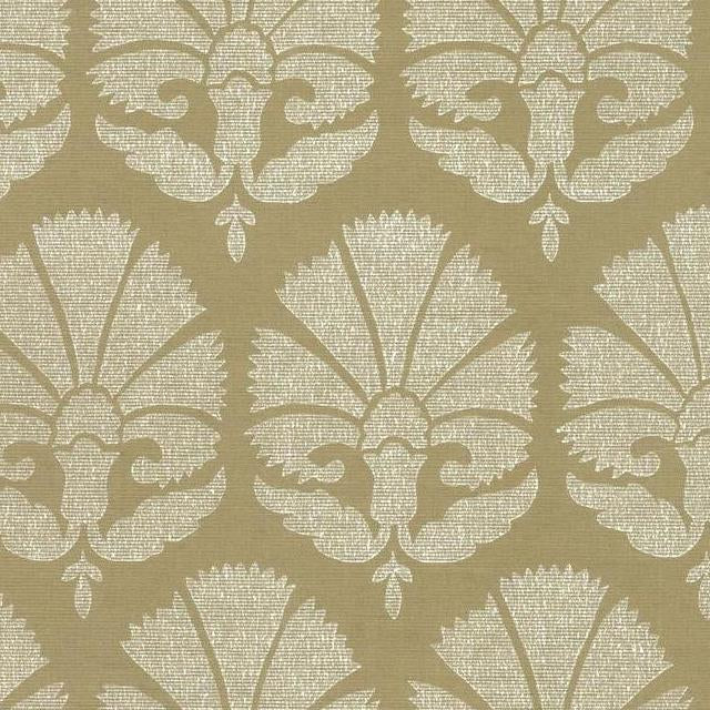 Shop HC7575 Handcrafted Naturals Ottoman Fans Gold/White by Ronald Redding Wallpaper