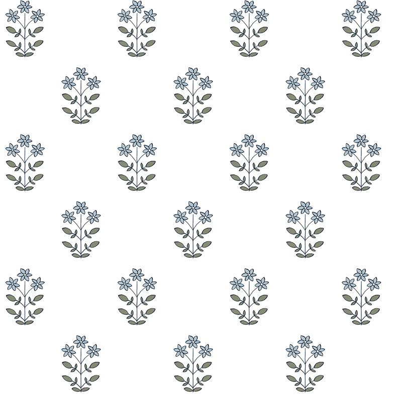Sample AST4358 Erin Gates, Kit Blue Heather Floral Wallpaper by A-Street Prints Wallpaper