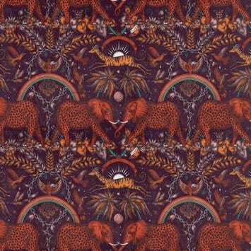 Purchase F1481/03 Zambezi Velvet Wine Animal/Insect by Clarke And Clarke Fabric