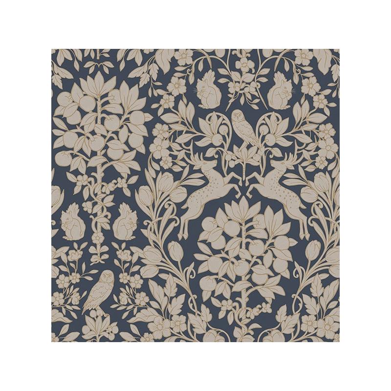 Sample M1684 Archive Collection, Richmond Blue Floral Wallpaper by Brewster