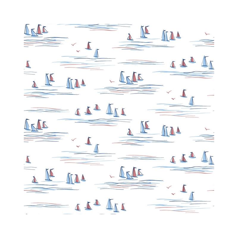 Sample CV4461 Water's Edge Resource Library, Full Sails Blue/Red York Wallpaper