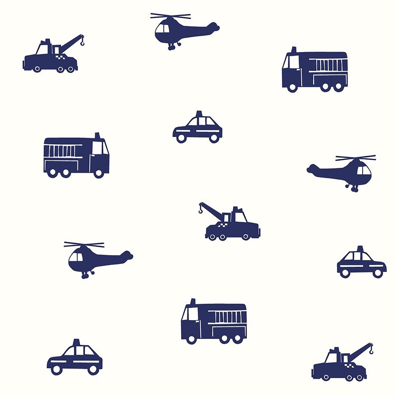 Shop 4060-137321 Fable Briony Navy Vehicles Wallpaper Navy by Chesapeake Wallpaper