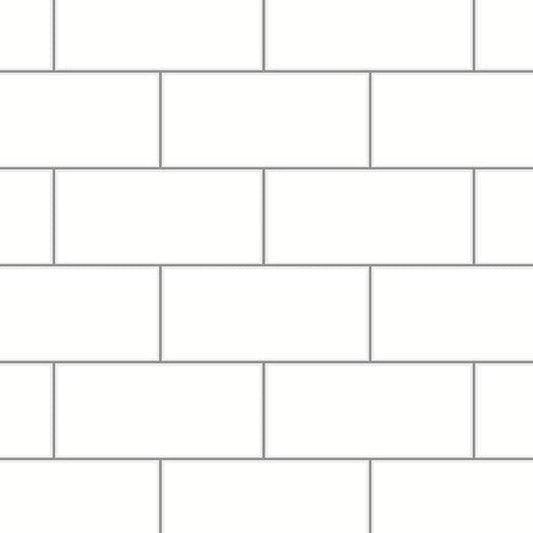 Shop 2904-23750 Fresh Start Kitchen & Bath Easton Off-White Subway Tile Wallpaper Off-White Brewster