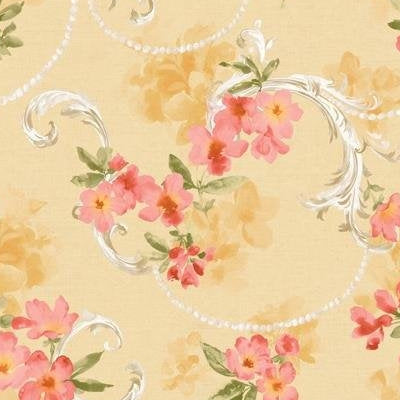 View FF50603 Fairfield Oranges Floral by Seabrook Wallpaper