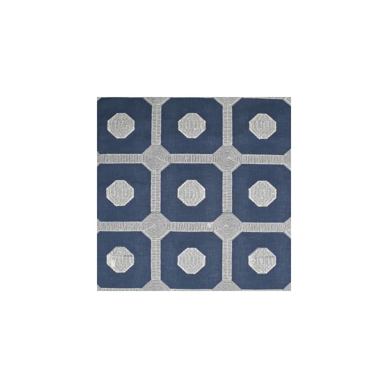 Save S4013 Denim Blue Geometric Greenhouse Fabric