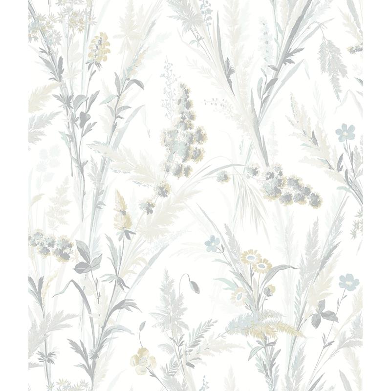 Sample 4072-70030 Delphine, Hillaire Light Blue Meadow Wallpaper by Chesapeake