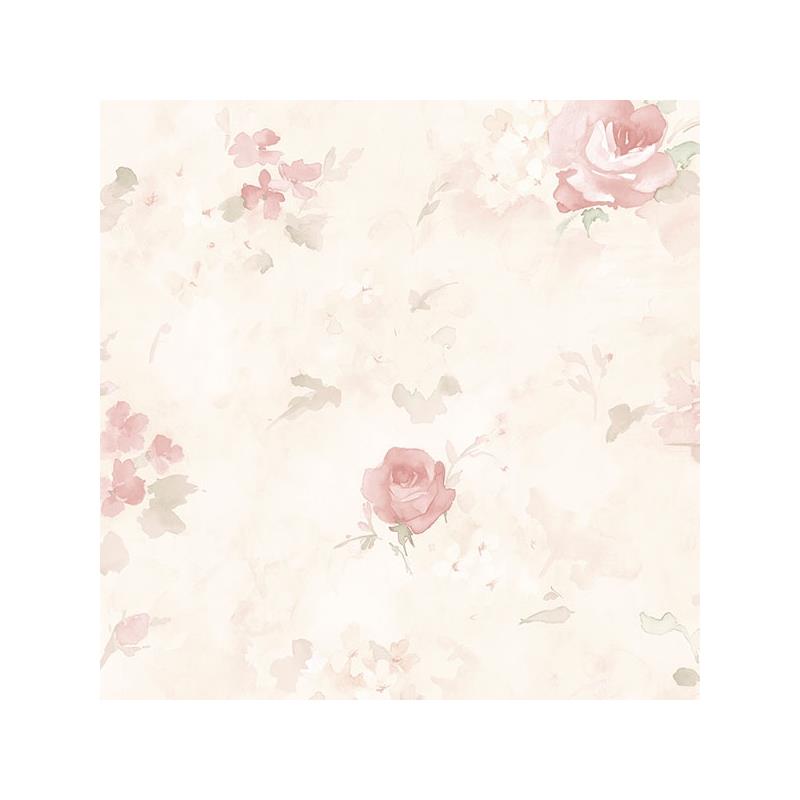 Sample AB27661 Flourish Abby Rose 4, Pink Morning Dew Wallpaper by Norwall
