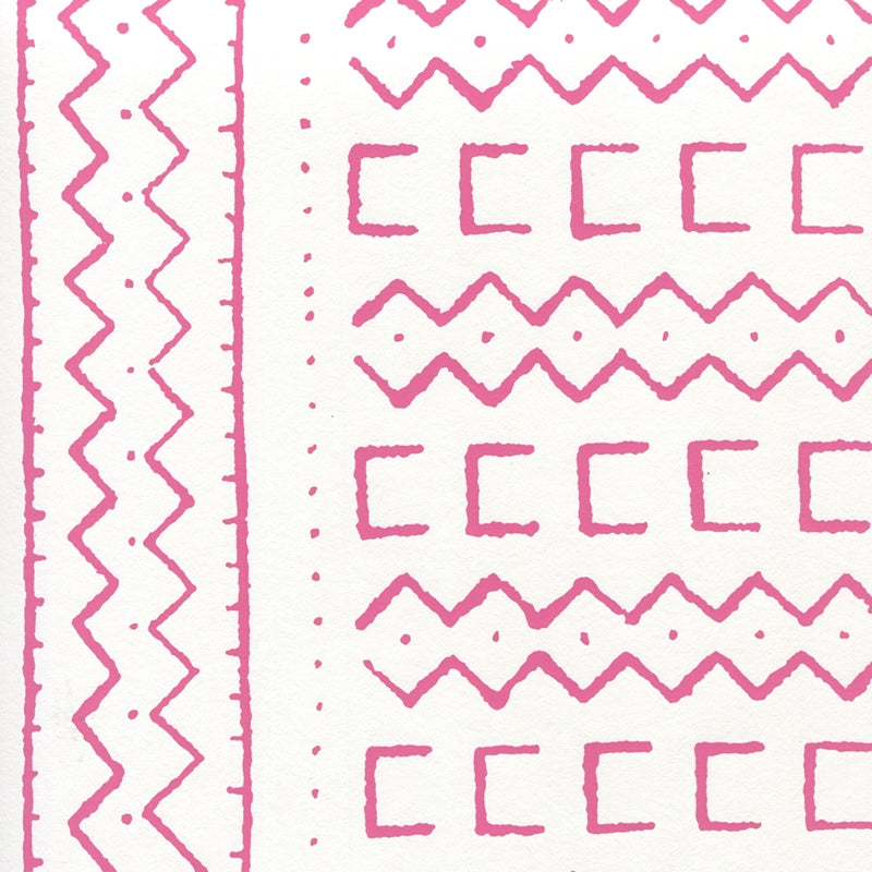 Sample AP980-07 Beau Rivage, Magenta On White by Quadrille Wallpaper