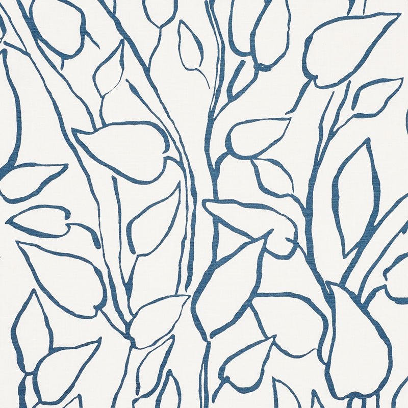Purchase sample of 178700 Solandra Vine, Blue by Schumacher Fabric