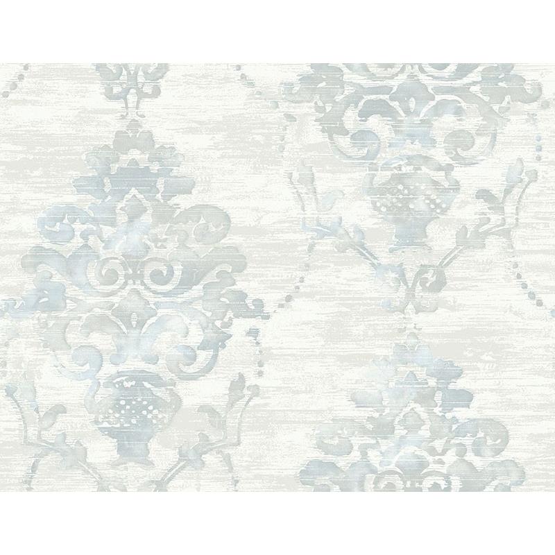 Looking FI71008 French Impressionist Blue Damask by Seabrook Wallpaper