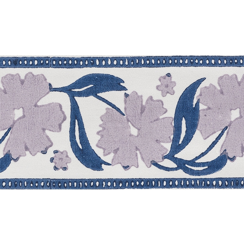 74401 | Adra Hand Blocked Tape, Lilac & Blue - Schumacher Fabric