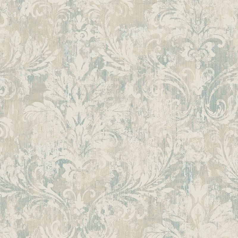 Looking VF30502 Manor House Framed Damask by Wallquest Wallpaper