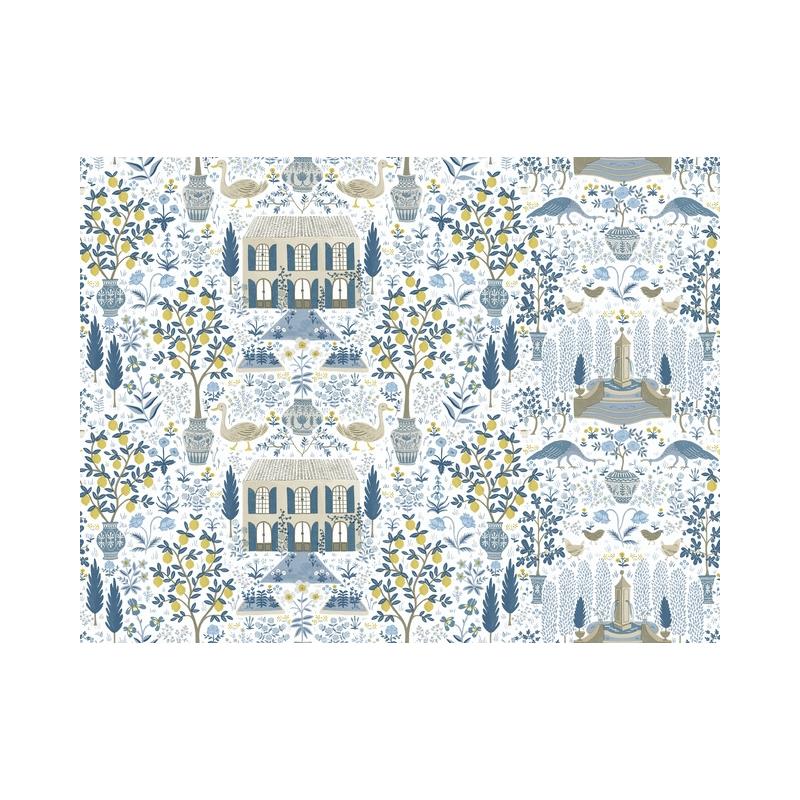 Sample RI5108 Rifle Paper Co. Camont Indigo York Wallpaper