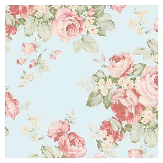 Save AB27615 Flourish (Abby Rose 4) Blue Grand Floral Wallpaper by Norwall Wallpaper