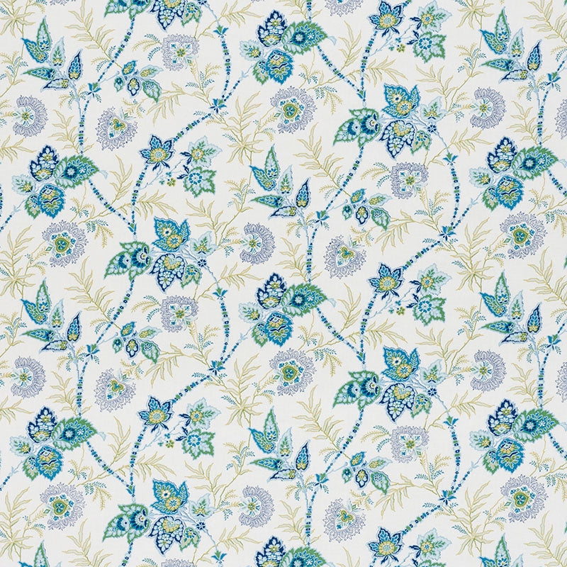 Purchase sample of 177681 Emperor'S Vine, Peacock by Schumacher Fabric