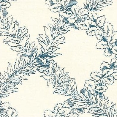 Looking 2020138.150.0 Leaf Trellis Blue Botanical by Lee Jofa Fabric