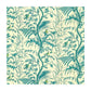 Sample BR-79431-513 Bird And Thistle Cotton Print Aqua Toile Brunschwig and Fils Fabric