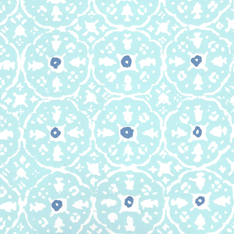 Sample 149-59WP Nitik Ii, New Blue Blue on Almost White by Quadrille Wallpaper