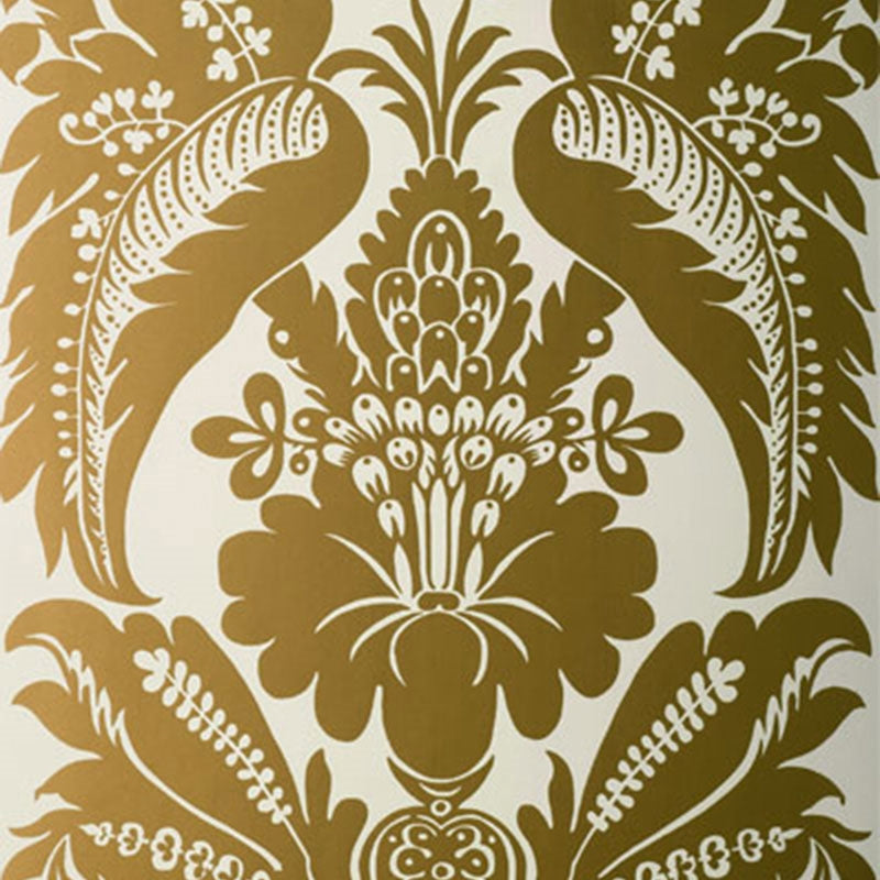 Select 5003731 Montebello Damask Slate Schumacher Wallpaper