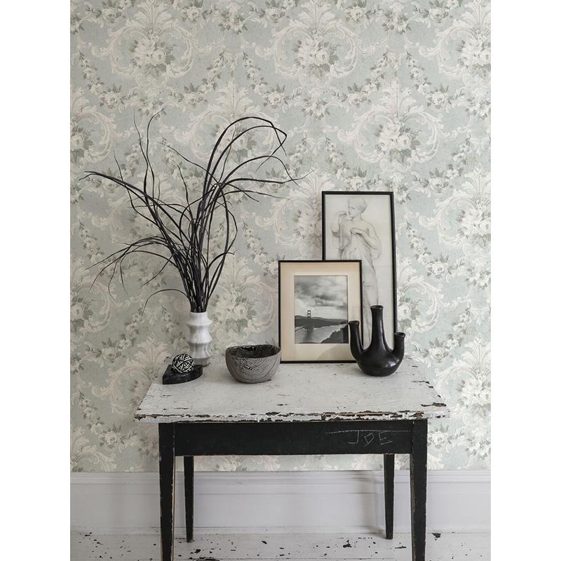 Buy AST4066 Zio and Sons This Old Hudson Vintage Blue Rose Damask Blue A-Street Prints Wallpaper