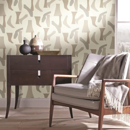 Buy Psw1056Rl Geometrics Geometric Neutral Peel And Stick Wallpaper