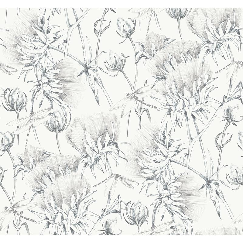 Sample 2973-90402 Daylight, Mariell Grey Dragonfly by A-Street Prints Wallpaper