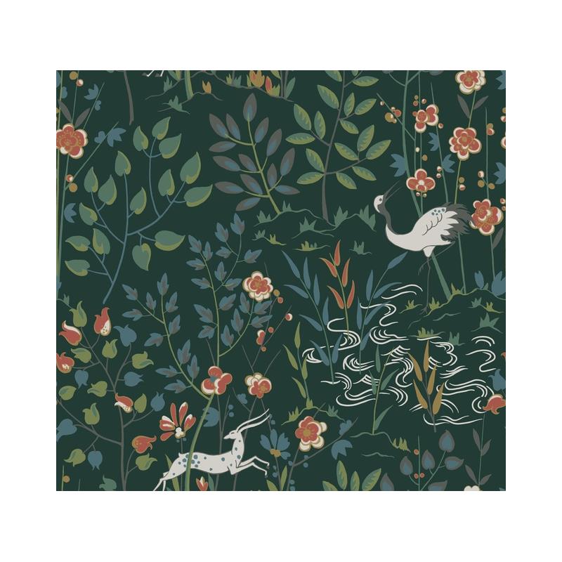 Sample HO2126 Ronald Redding Traveler Aspen Dark Green Ronald Redding Wallpaper