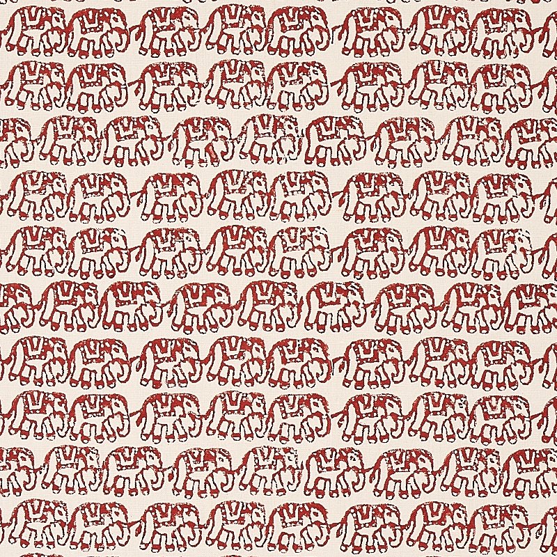 Purchase sample of 179751 Ellies Hand Block Print, Rust by Schumacher Fabric