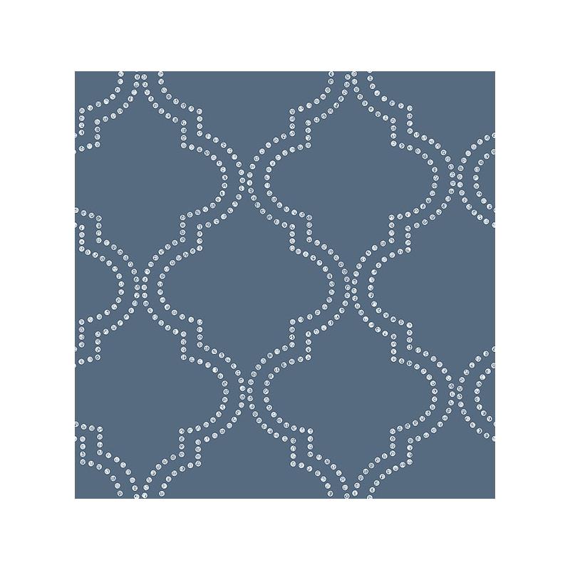 Sample 2625-21803 Symetrie, Tetra Blue Quatrefoil  by A Street Prints