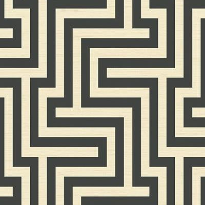 Looking TA20400 Tortuga Black Geometric by Seabrook Wallpaper