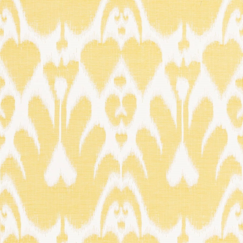 Purchase sample of 68580 Lela Cotton Ikat, Canary by Schumacher Fabric