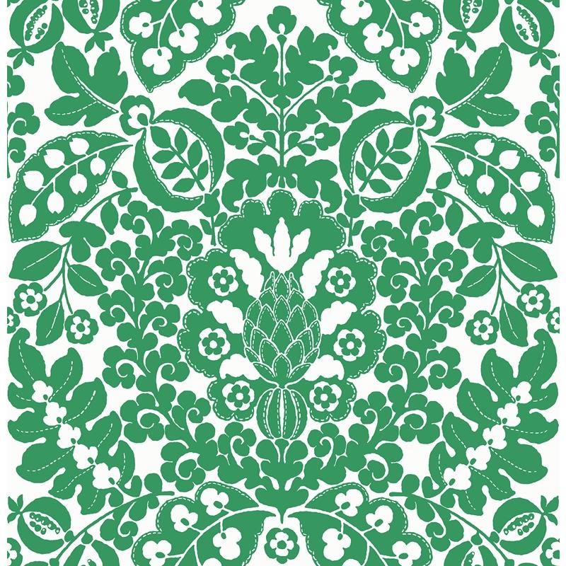 Sample 4081-26333 Happy, Marni Green Fruit Damask by A-Street Prints Wallpaper