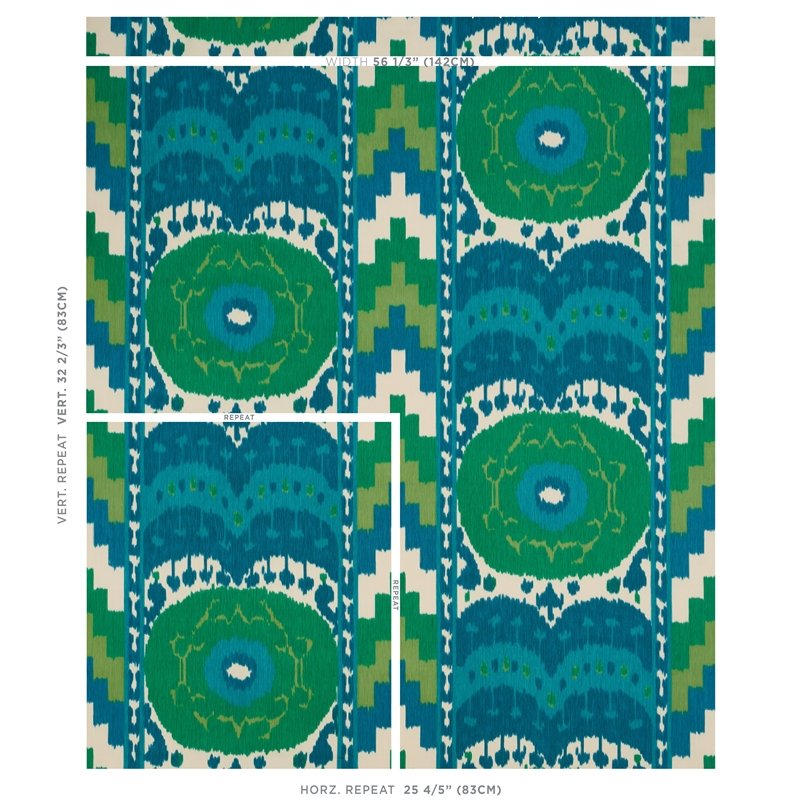 Find 176064 Samarkand Ikat Ii Emerald By Schumacher Fabric
