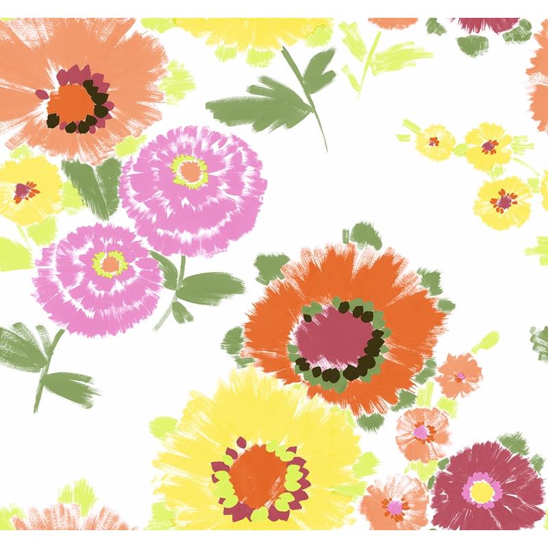 Sample 4081-26323 Happy, Essie Yellow Painterly Floral by A-Street Prints Wallpaper