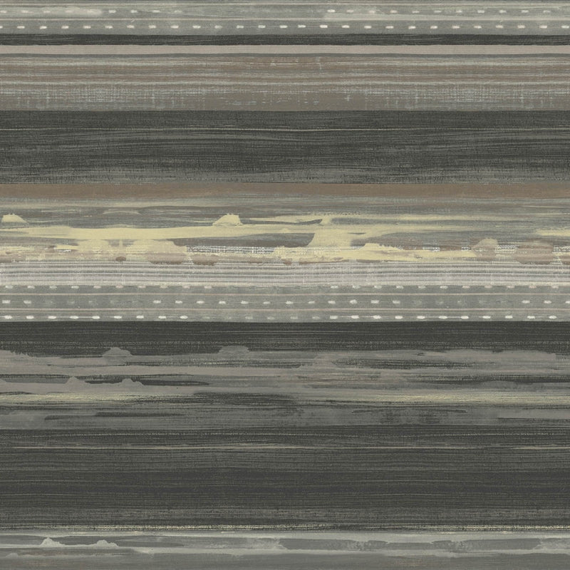 Sample RY31320 Boho Rhapsody, Horizon Brushed Stripe Brushed Ebony, Walnut, and Blonde Seabrook Wallpaper