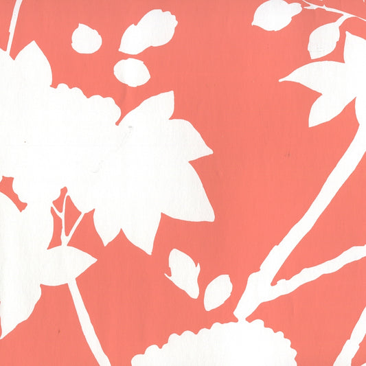 View 306183W Happy Garden Background Rust Orange On White by Quadrille Wallpaper