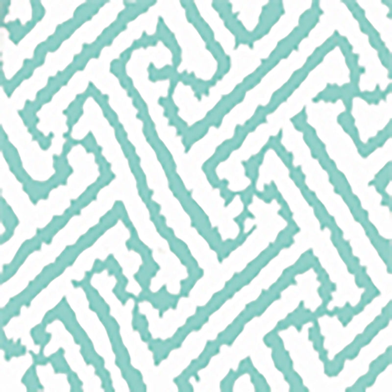Sample 6620-04WPV Java Grande, Turquoise on White by Quadrille Wallpaper